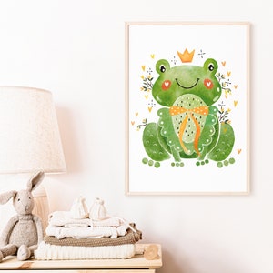 Frosch Illustration, Aquarell Kunstdruck, A5 & 5x7 Zoll, Print, Kinderzimmer, Affirmation