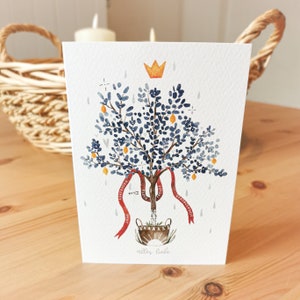 Hochzeitskarte A6 (gefaltet) "Lebensbaum" Klappkarte mit Umschlag, Aquarell, Glückwunsch, Hochzeit