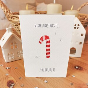 Weihnachtskarte, A6 (gefaltet) "Merry Christmas to you!" Klappkarte mit Umschlag, Handgefertigt, Weihnachten