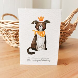 Geburtstagskarte, A6 (gefaltet), Hund, Klappkarte mit Umschlag, Aquarell, Glückwunsch, Geburtstag, Wie schön dass du geboren bist!