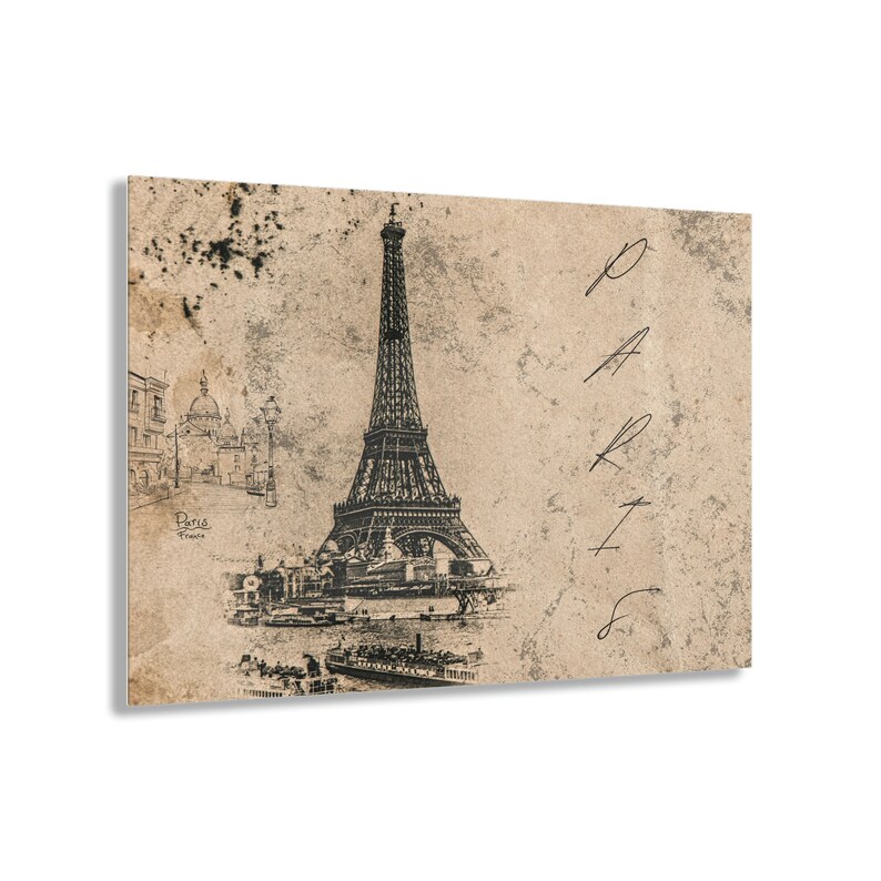 Paris Vintage Wall Decor Paris Vintage Acrylic Print French Etsy