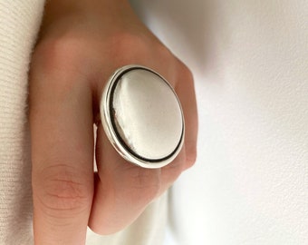 Silver Ring, Silver Statement Ring, Adjustable Ring, Boho Ring, Silver Unique Ring, Cocktail Ring,Chunky Ring, Gift for her