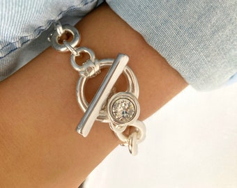 Zilveren armband, zilveren dikke armband, grote armband, zilveren grote armband, verjaardagscadeau, statement armband