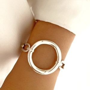 Bracciale in argento antico, braccialetto avvolgente in argento, braccialetto a maglie, braccialetto in argento grosso, braccialetto in argento, regalo per lei
