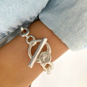 Silver Chain bracelet, Silver chunky Bracelet, Large Bracelet, Silver Big Bracelet, Chunky bracelet, Statement bracelet