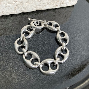 Antique Silver bracelet,Silver Link Bracelet, Silver Chunky Bracelet, Statement bracelet, Gift for her