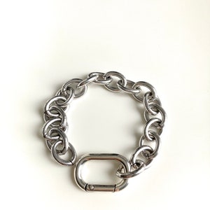 Antique Silver Bracelet, Heavy chain Bracelet, Statement Bold Bracelet, Chunky Big Bracelet, Womens gift, Gift for her image 3
