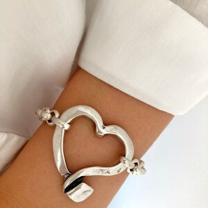 Silver bracelet, clasp bracelet, silver toggle clasp bracelet, love bracelet, silver statement bracelet image 5