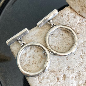 Silver Earrings,Statement earrings, Shaped Earrings, Drop Earrings, Hammered silver Earrings, Antique Silver Earrings, Gift for her