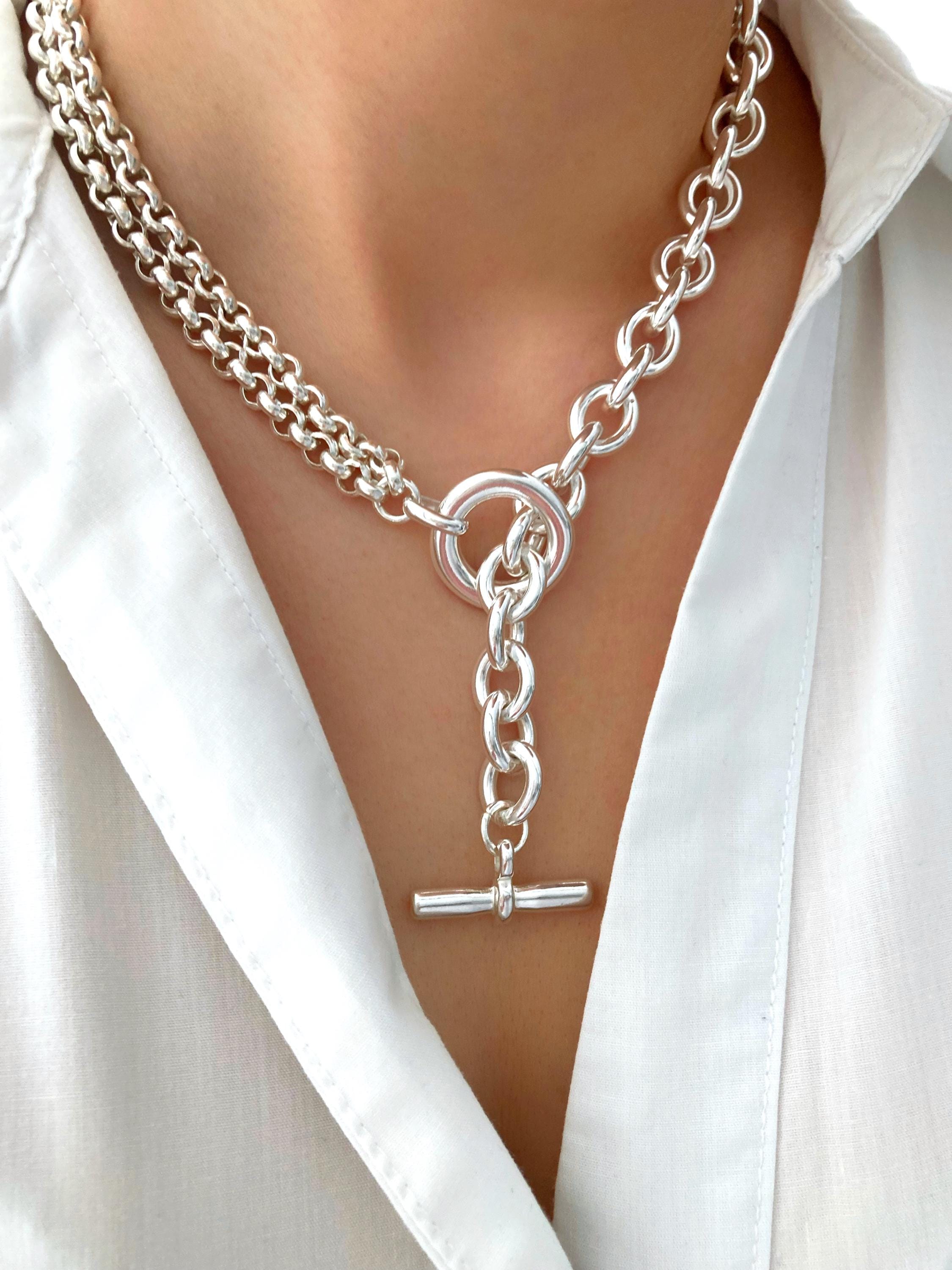 Collier Multi-rangs En Argent Massif 925 - Occasion, élégant Et Intemporel