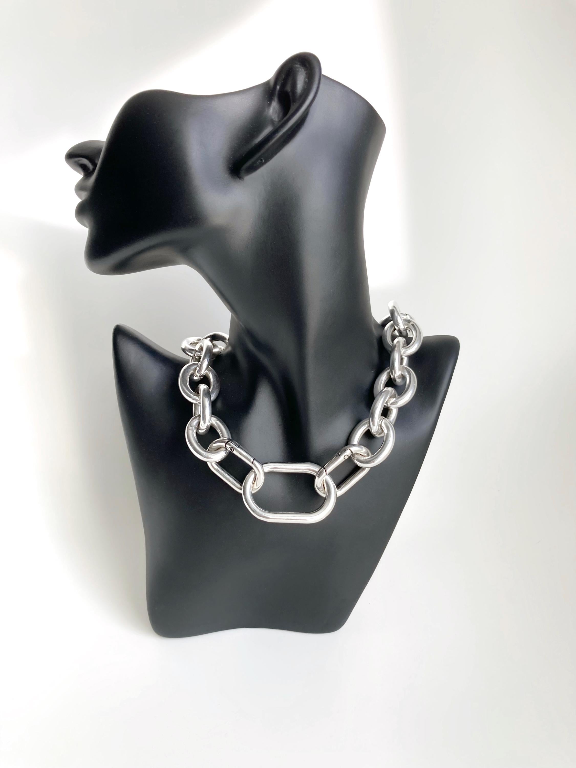 Silver Chunky Curb Chain Necklace
