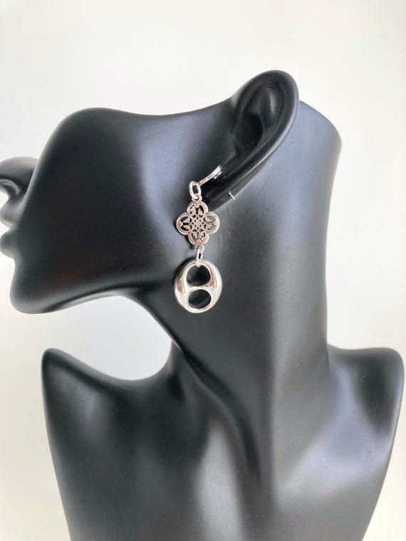 Silver Drop Dangle Handmade Earrings, Long earrings, Boho earrings , Birthday gift for her, Gift for mom