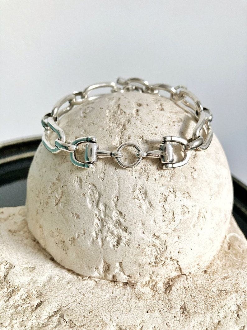 Zilveren armband, zilveren wikkelarmband, zilveren schakelarmband, dikke zilveren armband, cadeau voor haar, bedelarmband afbeelding 4