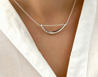 Statement Silver necklace, Chain necklace, Minimalist necklace, Choker necklace, Womens jewelry, Gift for her