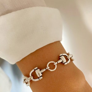Zilveren armband, zilveren wikkelarmband, zilveren schakelarmband, dikke zilveren armband, cadeau voor haar, bedelarmband afbeelding 5