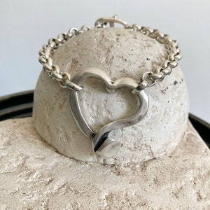 Silver bracelet, clasp bracelet, silver toggle clasp bracelet, love bracelet, silver statement bracelet image 3