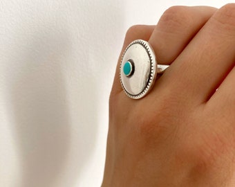 Silver Ring, Adjustable Silver Ring, Silver Turquoise Ring, Original gift, Gift for her