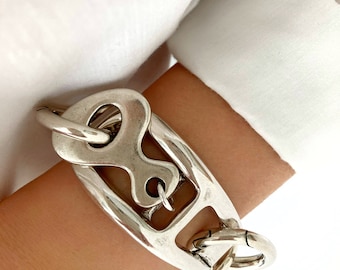 Antique Silver bracelet,Silver Wrap Statement Bracelet,Silver Bracelet, Chunky Silver Bold Big Bracelet,WOMENS Bracelet, Gift for her