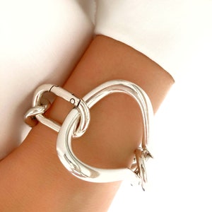 Bracciale in argento, bracciale in argento antico, bracciale avvolgente in argento, bracciale a maglie, bracciale in argento grosso, bracciale di dichiarazione, regalo