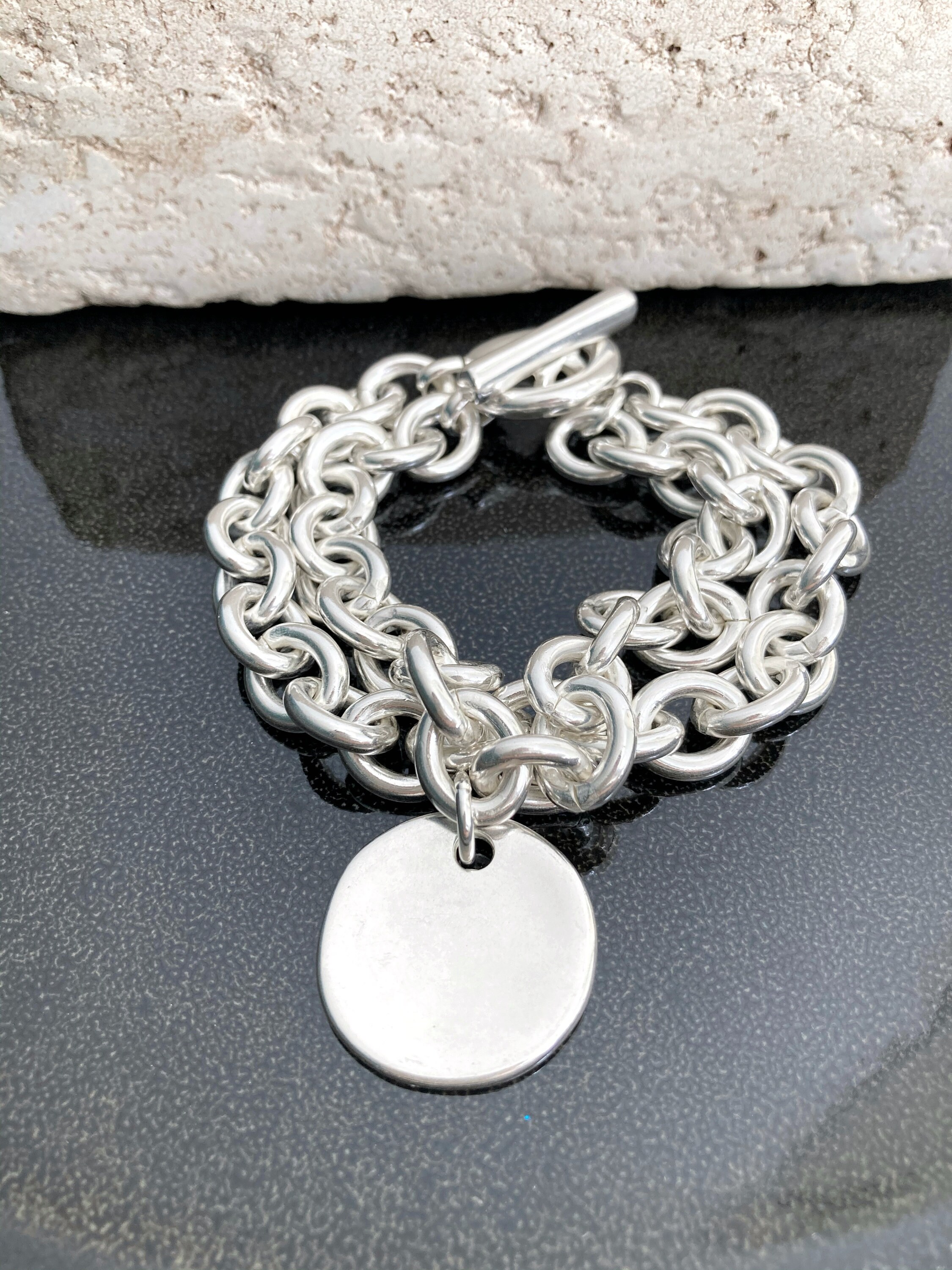 Buy Silver Personalized Chunky Heavy Multichain Coin Medal 