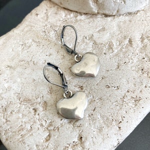 Antique Silver earrings, Irregular Shaped Earrings, Silver Earrings, Statement Earrings, Boho silver earrings, Heart earrings image 3