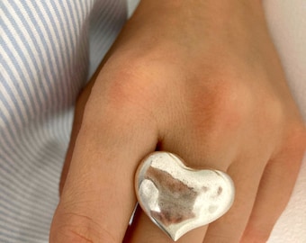 Silver Ring, Adjustable Silver Ring, Silver Heart Ring, original gift