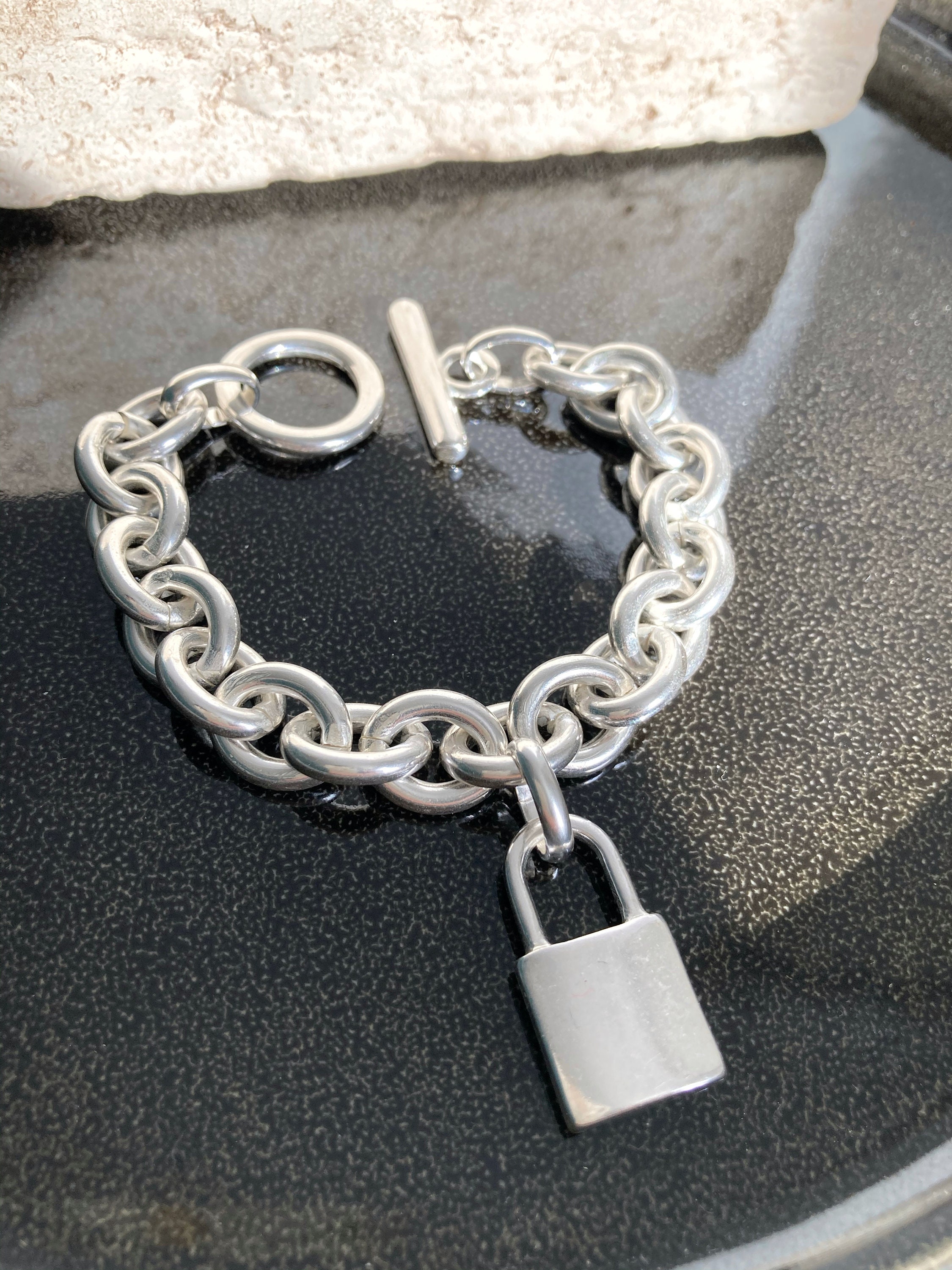ブレスレット [Sentiments] No.395 Bracelet Silver Silver Bracelet, Chunky Silver Bracelet,large Heavy Chain