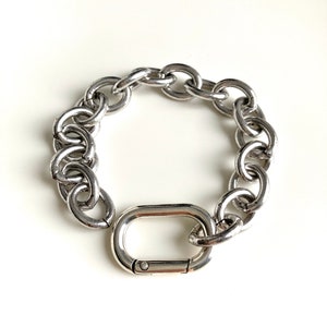 Antique Silver Bracelet, Heavy chain Bracelet, Statement Bold Bracelet, Chunky Big Bracelet, Womens gift, Gift for her image 4