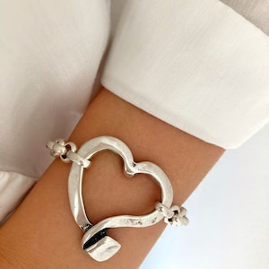 Pulsera de plata, Pulsera con cierre, Pulsera con cierre de palanca de plata, Pulsera de amor, Pulsera de plata con mensaje