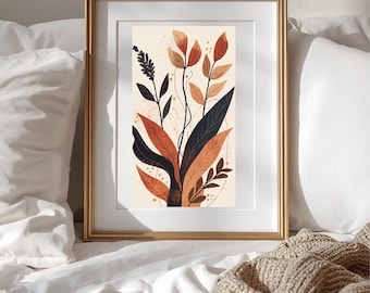 Bloemenprint, bloemenkunst aan de muur,