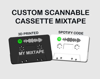 Custom Scannable Cassette — QR Code Playlist Tape Gift, Scan to Listen