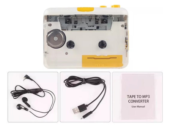 Lecteur de cassette blanc portable usb à mp3 convertisseur de capture audio