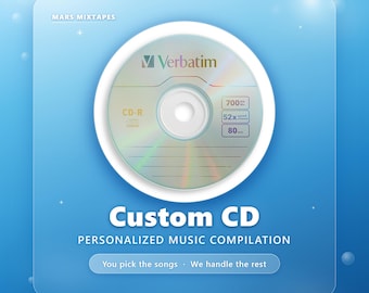 Custom CD — Personalized Music Compilation Service, Up to 80 Min, Jewel Case + Printed Artwork