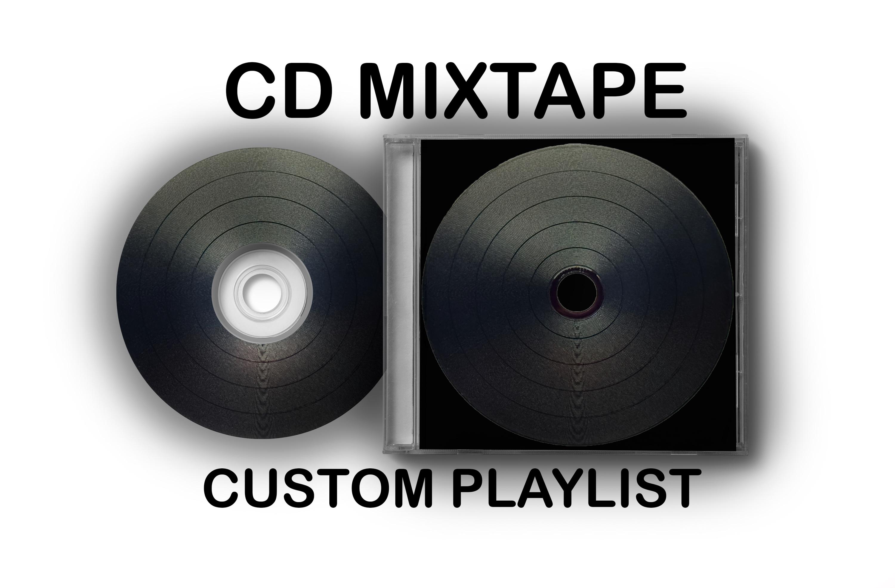 Make Your Own CD Mixtape Compact Disc Classic Black Digital Vinyl Design Personalized Custom Mixed Tape Perfect Gift up to 80 minutes