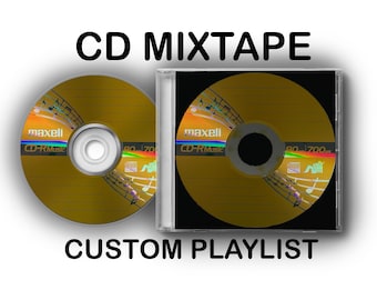 Make Your Own CD Mixtape Compact Disc Classic Gold Design Personalized Custom Mixed Tape Perfect Gift up to 80 minutes