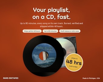 Personalized CD Mixtape: Custom Mixed Tape Gift (Rush 48hr Turnaround)