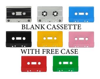 Blank Cassette Tape With FREE Case  30 60 90 Minute Record Time Multiple Colors To Choose From Personal Recording For Mixtape