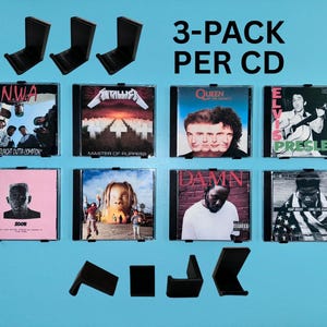CD Wall Mount Jewel Case 3-Pack Multiple White/Black