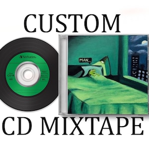 Crie sua própria mixtape de CD, arte personalizada e lista de faixas, design de vinil digital, fita mixtape personalizada, presente perfeito