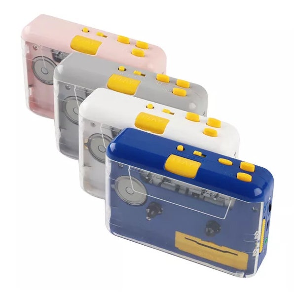 Tragbarer Kassettenrekorder Walkman - Konvertieren von Band in MP3 - Schnelle Lieferung - (Weiß / Rosa / Orange / Grau)