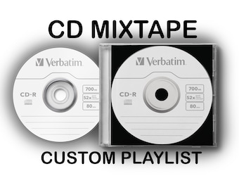 Make Your Own CD Mixtape Compact Disc Classic Design Personalized Custom Mixed Tape Perfect Gift up to 80 minutes