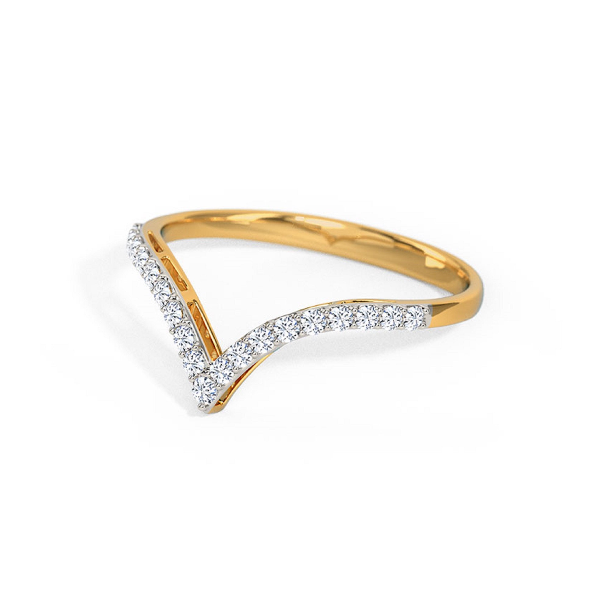 Letter V Ring - 14K Yellow Gold – Marie's Jewelry Store