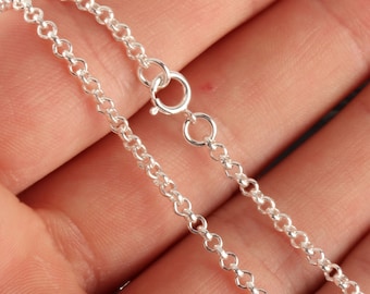 Sterling Silver Belcher Pendant Chain - 2.5mm Hallmarked Jewellery