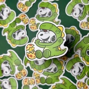 Snoopy Dinosaur Sticker
