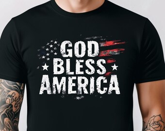 God Bless America Shirt Patriotic Gift American Flag We the People America First Patriot Present Pro Freedom Libertarian Conservative USA