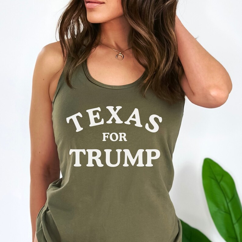 Texas for Trump MAGA AF 2024 Shirt for Women, Texas Freedom Save America Tank Top, Anti Biden Conservative Libertarian Texan Racerback Tank, Green, from Patriotic Parenting