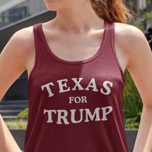 Texas for Trump MAGA AF 2024 Shirt for Women, Texas Freedom Save America Tank Top, Anti Biden Conservative Libertarian Texan Racerback Tank, Cardinal, from Patriotic Parenting