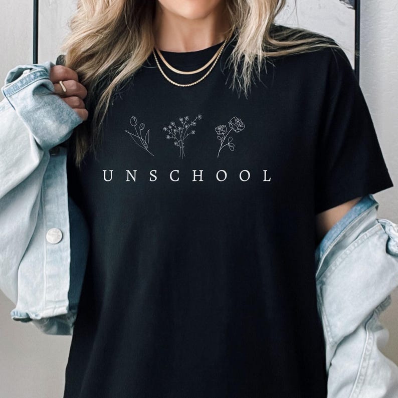 Unschool Homeschool Mom Shirt Raise Them Wild And Free Shirt Back to School Mama Wildflower Gift for Her Graphic Tee Mama Not All Classrooms Have Four Walls Outdoor Crunchy Homeschooling Present Her T-shirt Conspiracy Realist Theorist Theories Homeschooler Gifts Her Wife Mother Motherhood Free Thinker Truth Homemaker Stay At Home Mom Tin Foil Hat Humor Crunchy Conservative Libertarian Freedom Free Anti Government System For Friends Trendy Minimalist Aesthetic MAHA RFK Jr Agenda Co-op Unschooling
