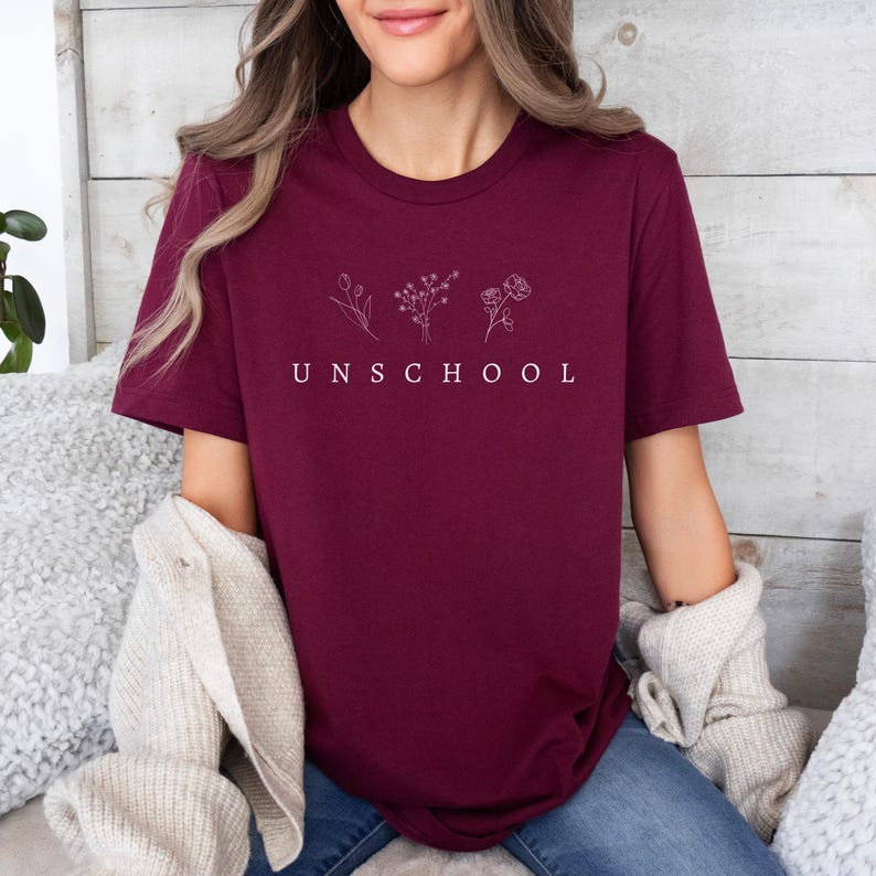 Unschool Homeschool Mom Shirt Raise Them Wild And Free Shirt Back to School Mama Wildflower Gift for Her Graphic Tee Mama Not All Classrooms Have Four Walls Outdoor Crunchy Homeschooling Present Her T-shirt Conspiracy Realist Theorist Theories Homeschooler Gifts Her Wife Mother Motherhood Free Thinker Truth Homemaker Stay At Home Mom Tin Foil Hat Humor Crunchy Conservative Libertarian Freedom Free Anti Government System For Friends Trendy Minimalist Aesthetic MAHA RFK Jr Agenda Co-op Unschooling