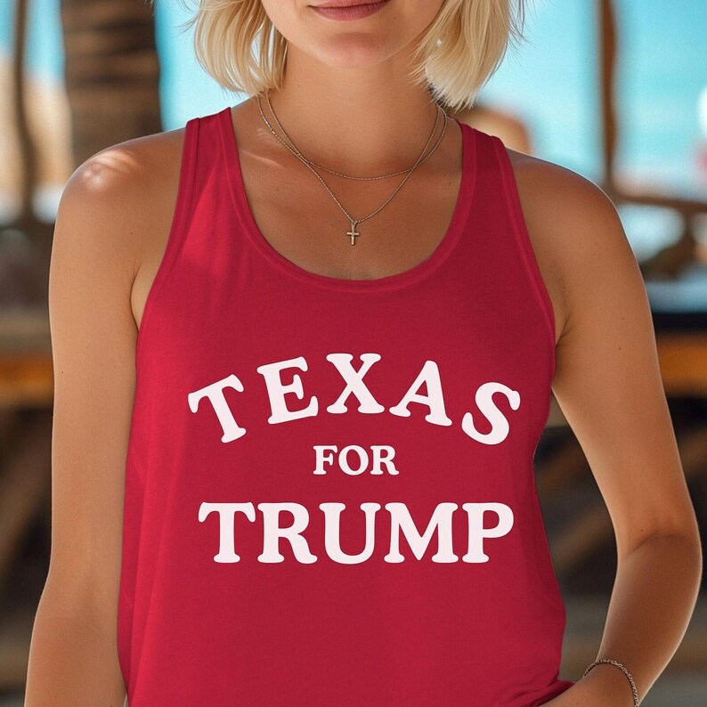 Texas for Trump MAGA AF 2024 Shirt for Women, Texas Freedom Save America Tank Top, Anti Biden Conservative Libertarian Texan Racerback Tank, Red, from Patriotic Parenting